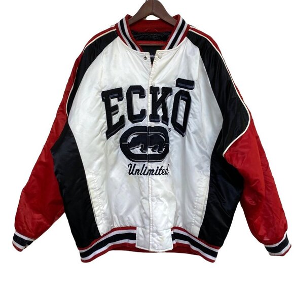 Vintage ECKO UNLTD Jacket 90s Y2K Bomber Varsity Old School Streetwear Mens XXL